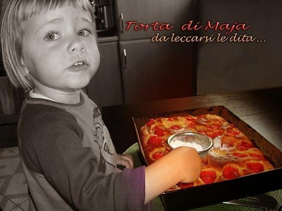 Torta lievitata alle fragole della nipotina
