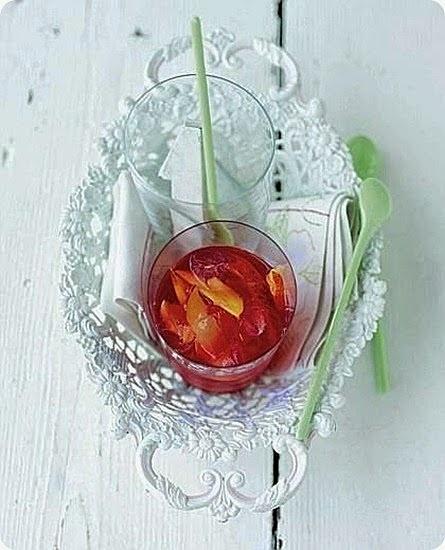 Aperitivo di mirtillo rosso e pesca nettarina
