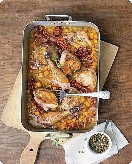 Fagiano al pepe verde con pancetta e peperoni