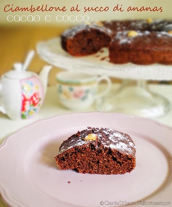 Ciambellone al succo di ananas cacao e cocco
