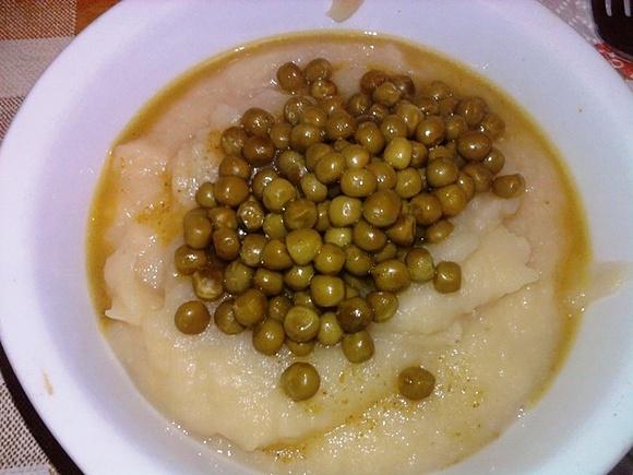Polentina di patate con perle verdi al curry