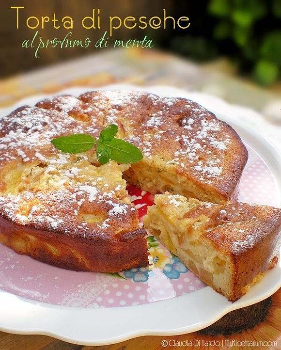Torta di pesche alla menta