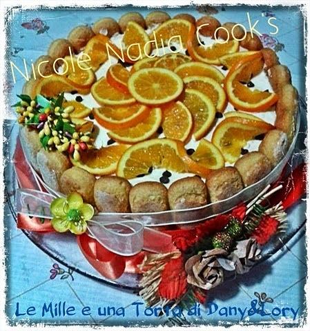 Charlotte con crema all'arancia e gocce di cioccolato