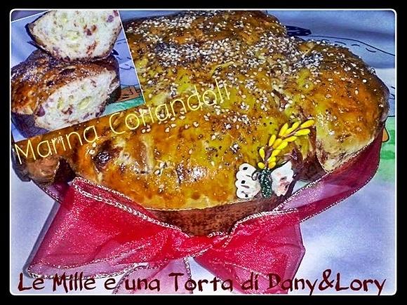 Colomba rustica farcita con salumi e formaggio