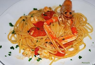 Spaghetti con gli scampi