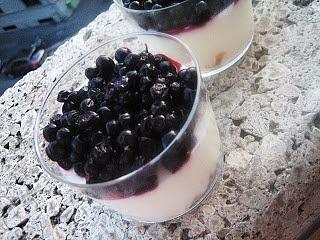 Mousse di yogurt e mirtilli