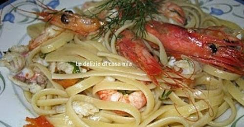 Linguine Con Triglie,gamberi E Finocchietto Selvatico - Ricetta ...