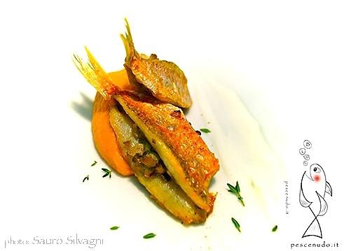 Triglia con porcini, zucca e fossa