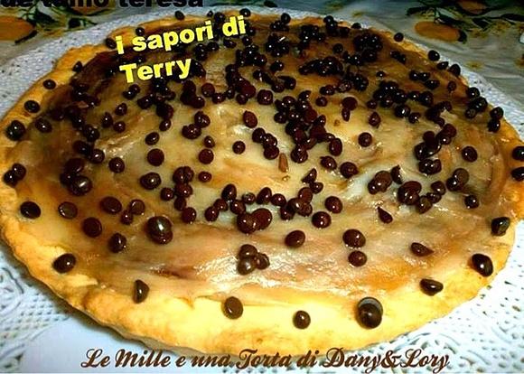 Crostata alla crema con gocce di cioccolato