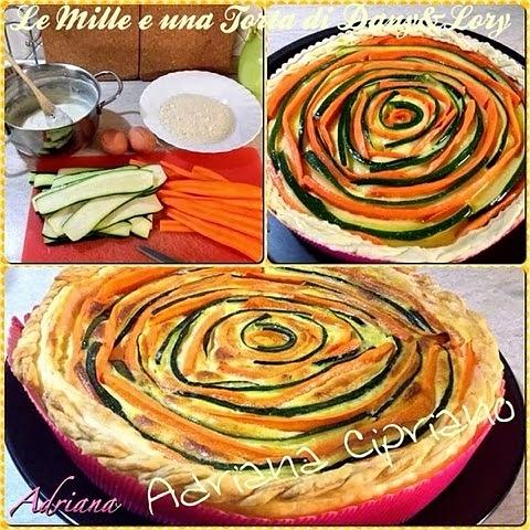 Torta di verdure con pasta sfoglia, zucchine, carote e besciamella