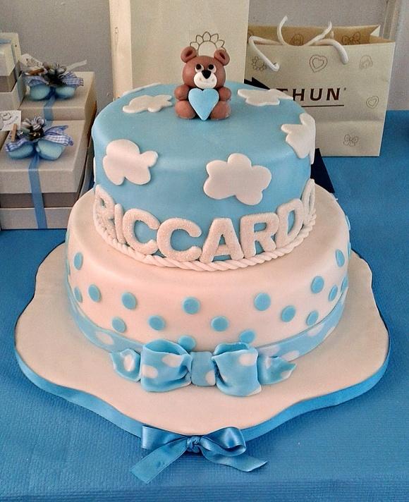 Torta per battesimo di Riccardo