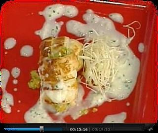 Cannoncini di pasta sfoglia con verdure e Taleggio