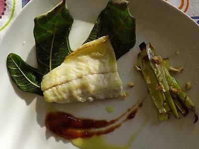 Branzino alle foglie di fico di Carme Ruscalleda