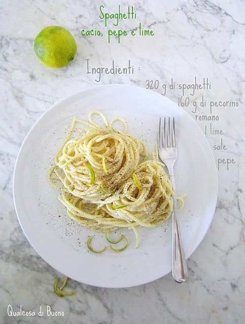 Spaghetti cacio pepe e lime