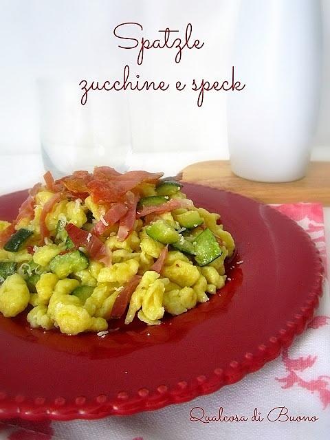 Spatzle allo zafferano con zucchine e speck
