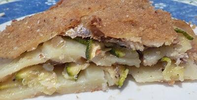 Tortino di alici, patate e zucchine