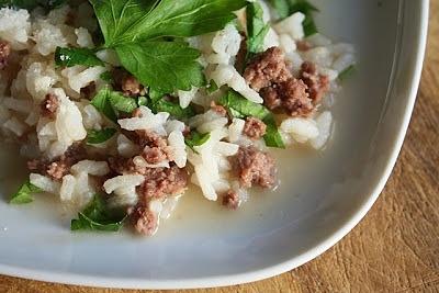 Risotto al prezzemolo con zampina al vino bianco
