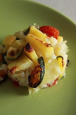 Tiella di riso, zucchine, peperoni e patate: ricetta estiva