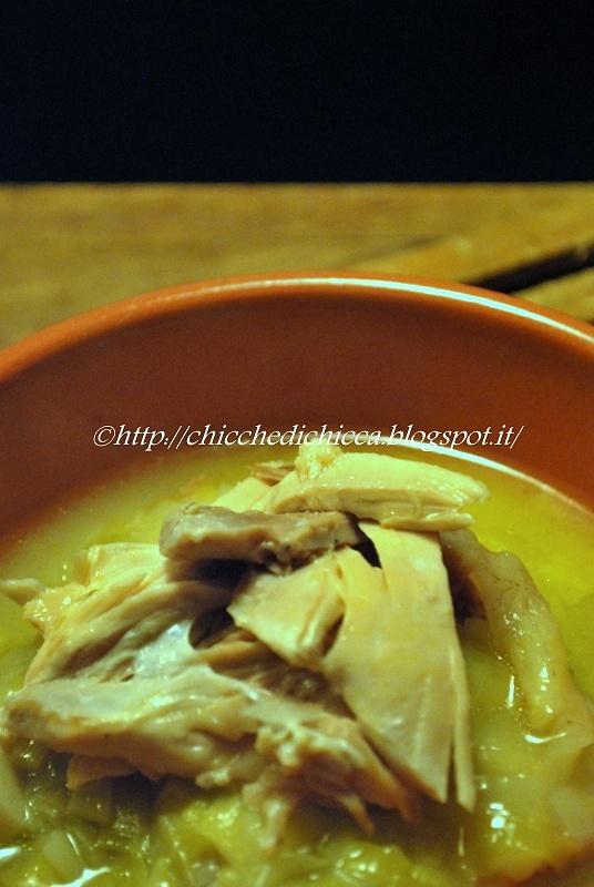 Zuppa di porri con groviera e pollo