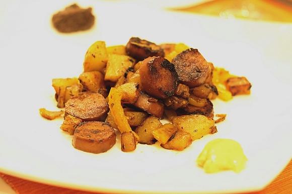 Seitan con patate saltate e peperoni