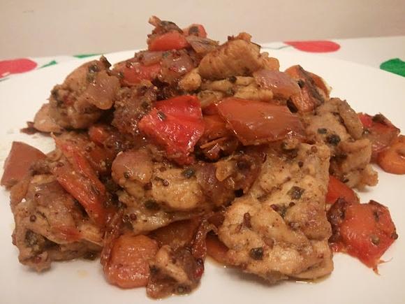 Pollo marinato con senape, soia e spezie profumate