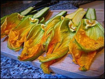 Fiori di zucca fritti in pastella di champagne
