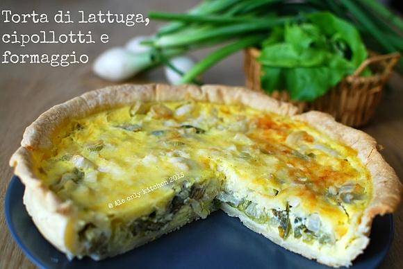 Torta di lattuga cipollotti e formaggio