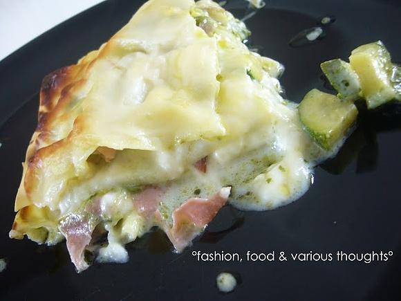 Lasagne con bufala, zucchine e speck