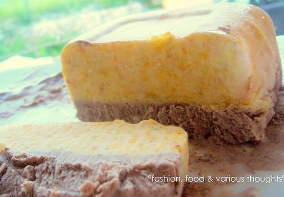 Semifreddo pesca e cioccolato