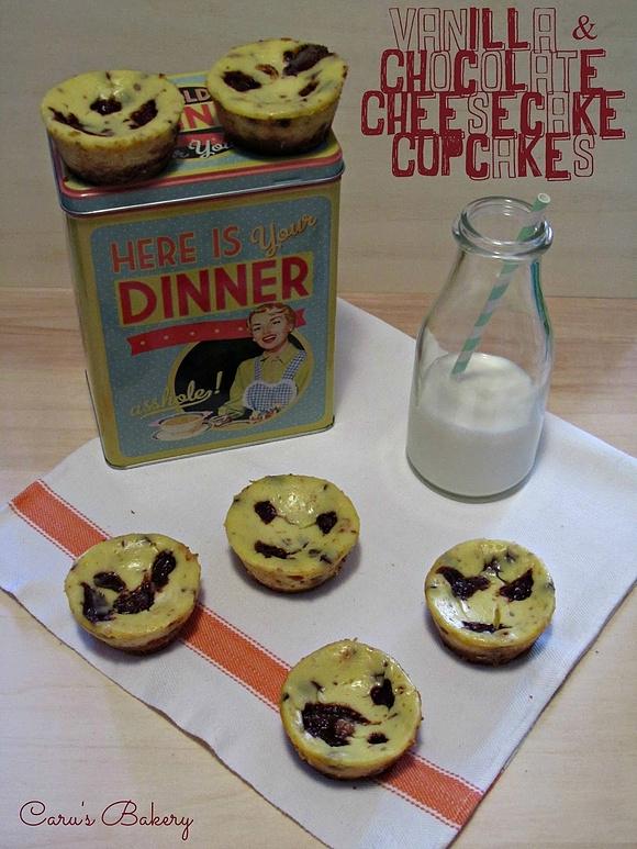 Vanilla & Chocolate Cheesecake Cupcakes
