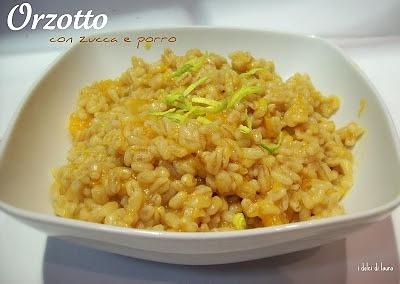 Orzotto con zucca e porro