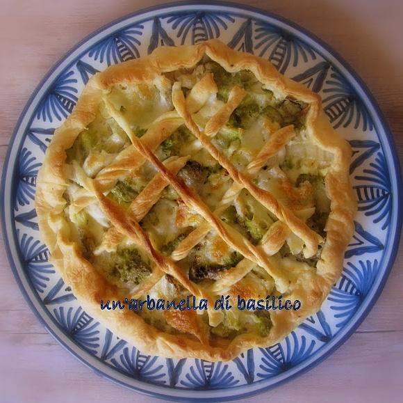 Quiche con broccolo romano e mozzarella di bufala
