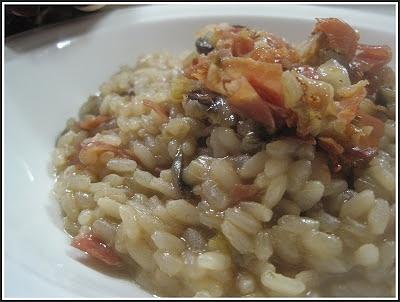 Risotto con radicchio tardivo e speck di Sauris