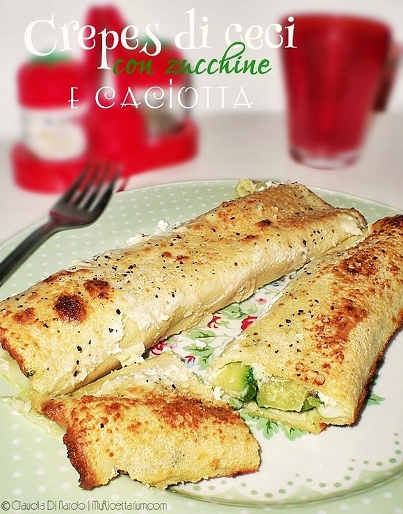 Crepes di ceci con zucchine e Caciotta