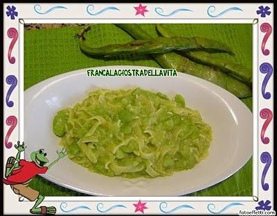 Tagliatelle con fave fresche risbicchiate