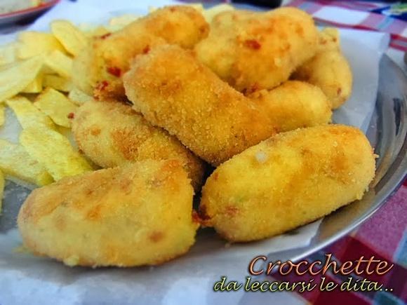 Crocchette di patate con mortadella o prosciutto cotto