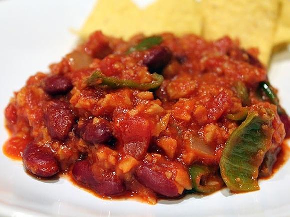 Chili vegano con seitan