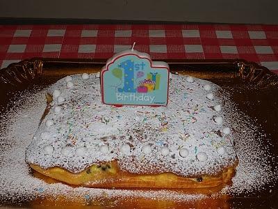 Torta all'arancia con crema pasticcera e gocce di cioccolato