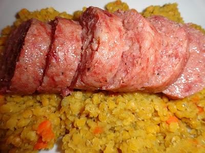 Cotechino con lenticchie rosse