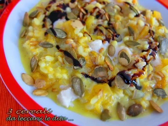 Cereali con zucca e salsa di Gorgonzola