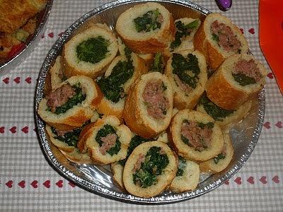 Baguette ripiena con broccoli e salsiccia