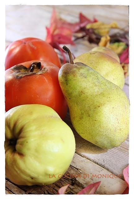 Composta di pere, mela cotogna, cachi e vaniglia