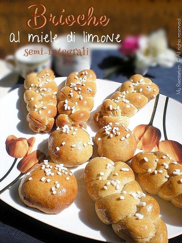 Brioche semi-integrali al miele di limone senza uova né burro