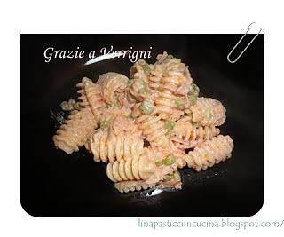 Radiatori Verrigni con panna, piselli e prosciutto