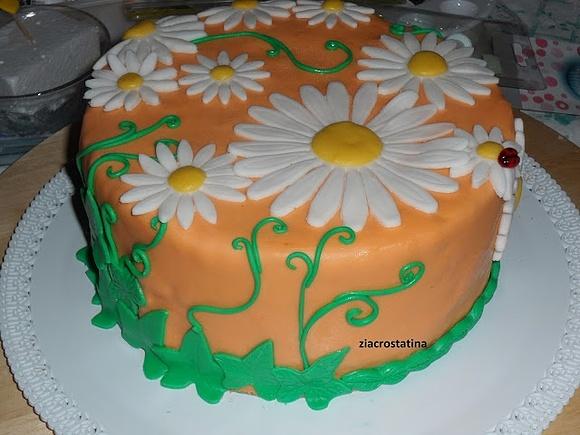 Torta decorata con pasta di zucchero e cioccolato plastico