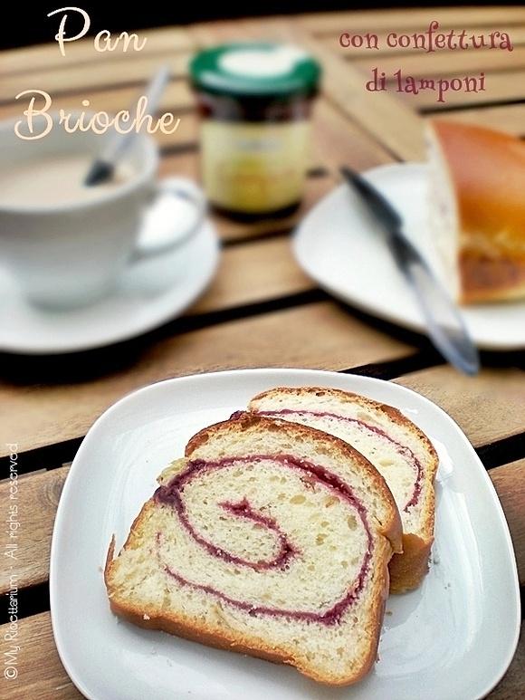 Pan brioche con confettura di lamponi senza uova né burro