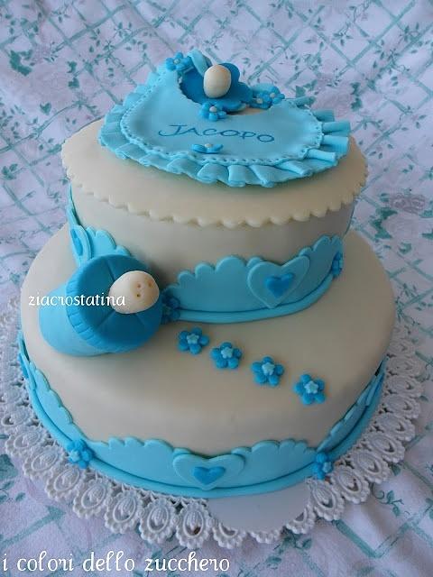 Torta decorata per battesimo bambino
