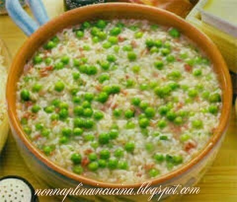Risotto con piselli e prezzemolo