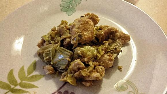 Spezzatino di tacchino e carciofi