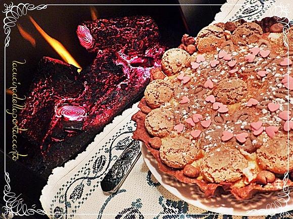 Crostata con frolla al cacao e ricotta e amaretti senza lattosio